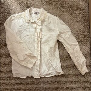 Vintage Peter Pan lace collared blouse